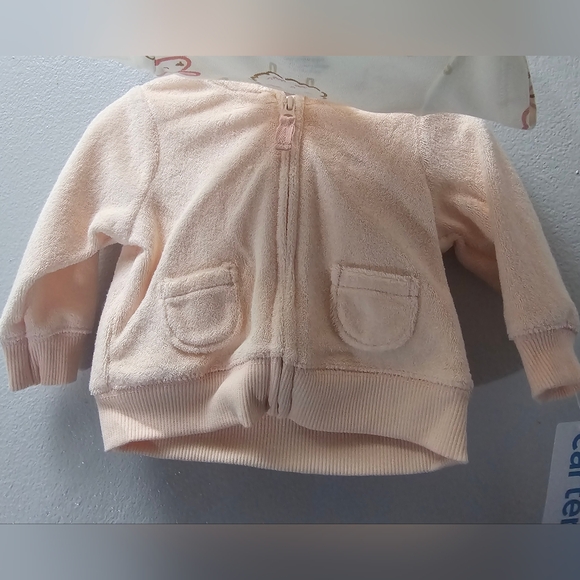 Carter's Pink Baby 3-Piece Sheep Onesie Pants Jacket Set Size Newborn 0 Mo - Picture 3 of 4